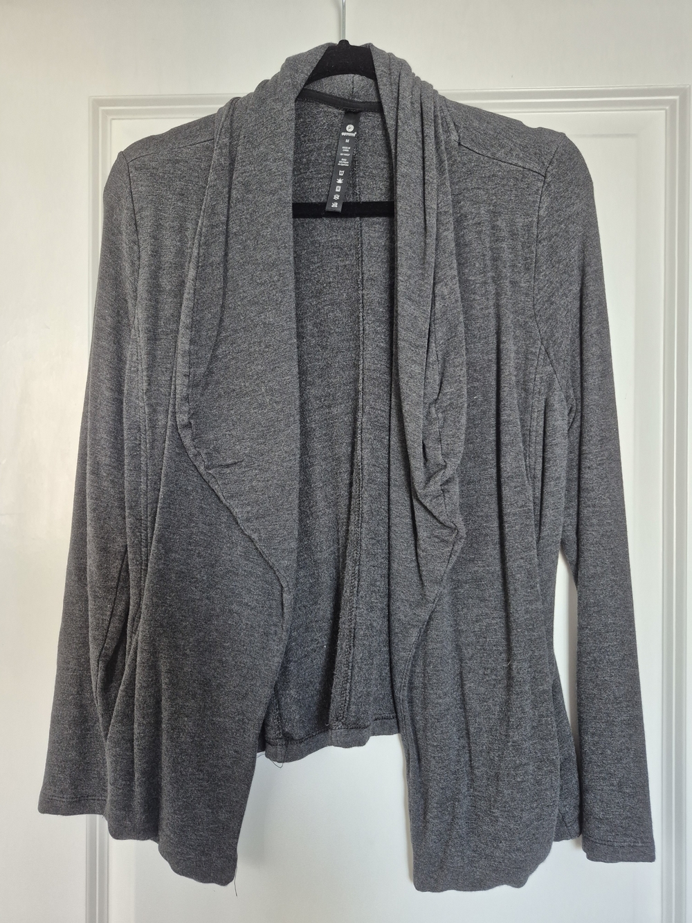 90 Degree By Reflex Women's Gray Open-Front Draped Cardigan